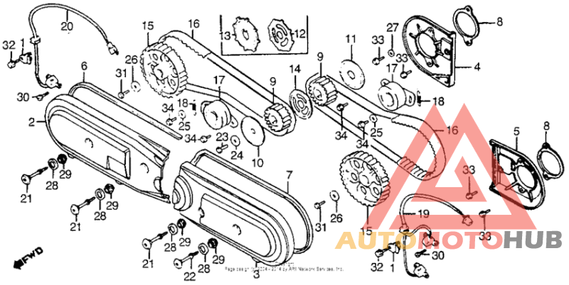 Front cover + timing belt timing belt