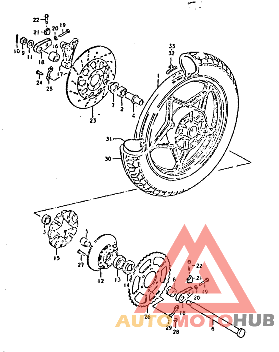 Rear wheel complete assy