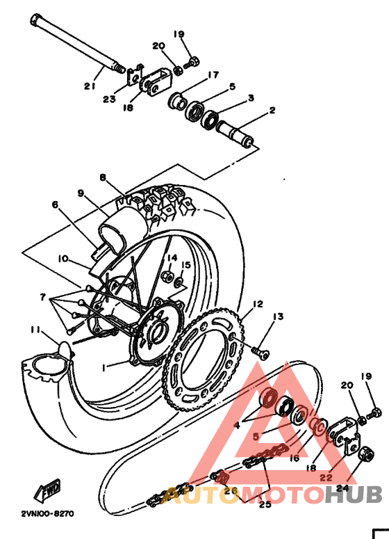 Rear wheel complete assy