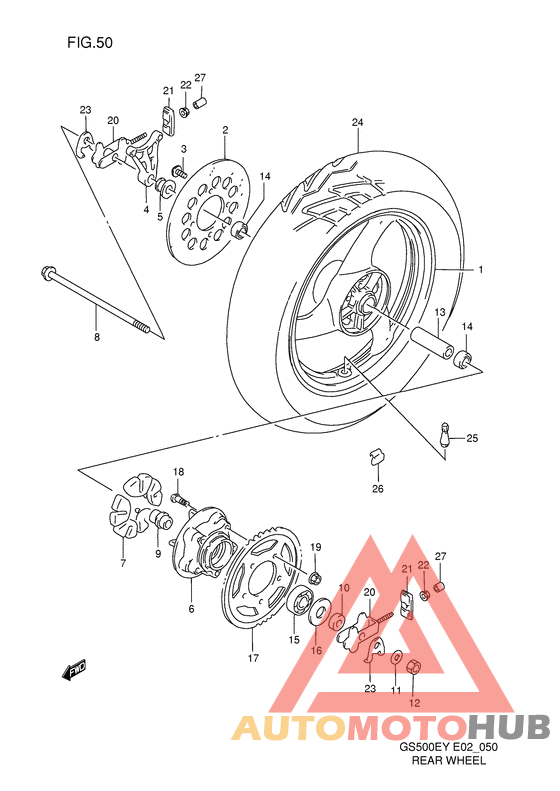 Rear wheel complete assy