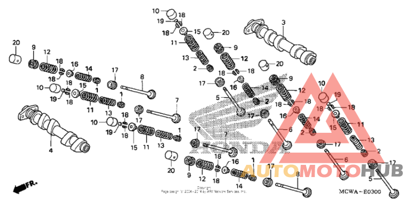 Camshaft + valve (fr.)