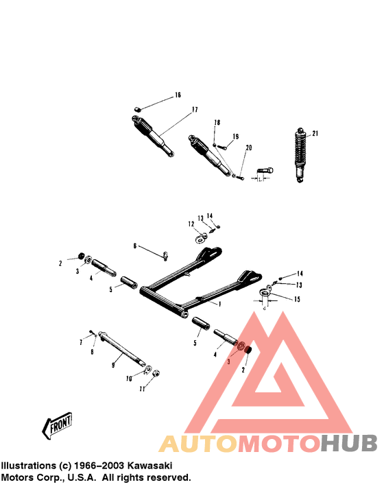 Swing arm/shock absorbers