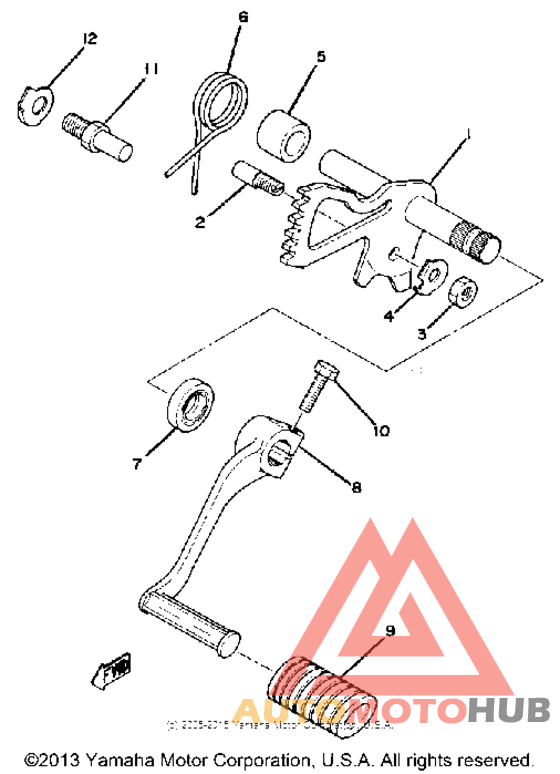 Shift shaft-shift pedal