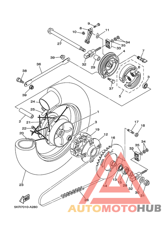 Заднее колесо в сборе