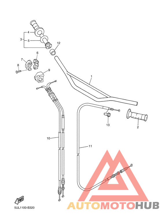 Steering handle. cable