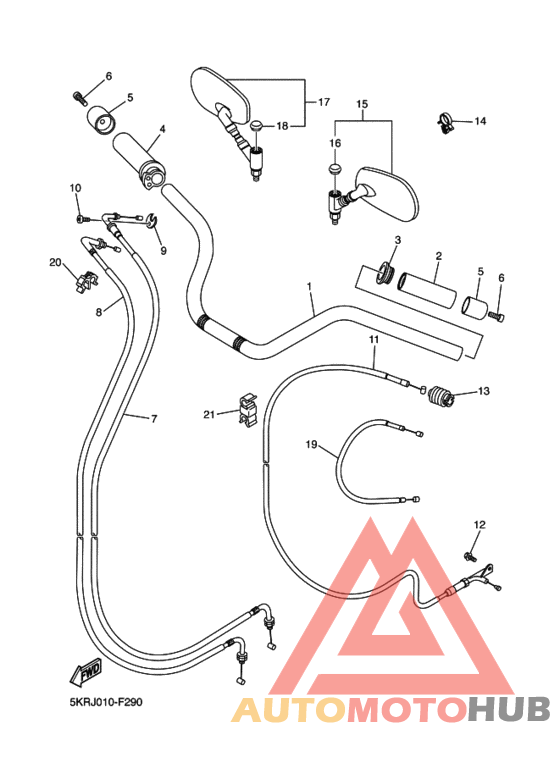 Рулевой рычаг и кабель