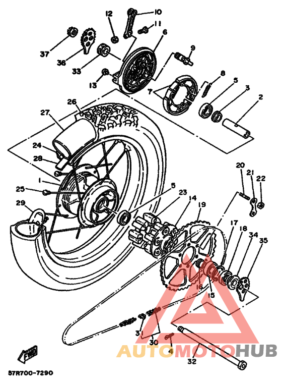 Rear wheel complete assy