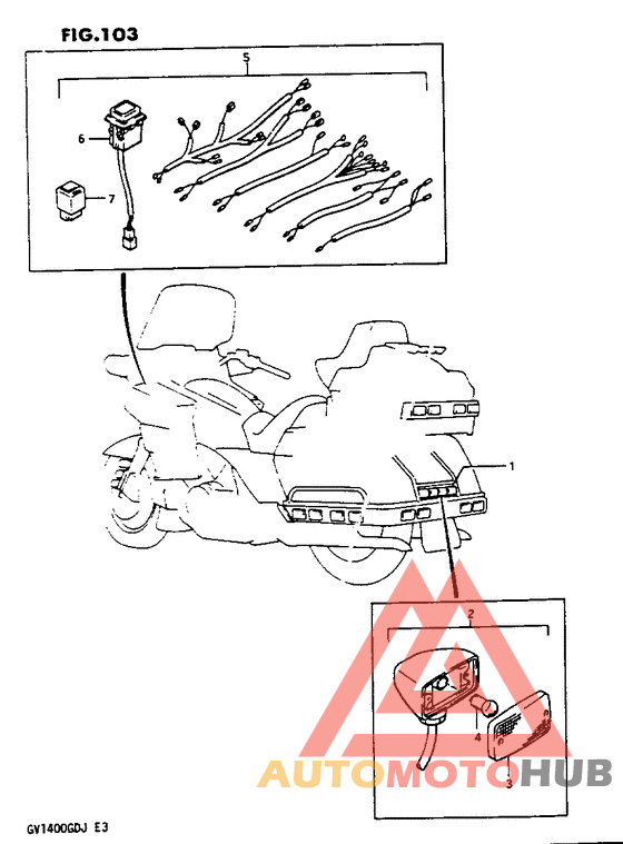 Tail marker lamp/harness set optional