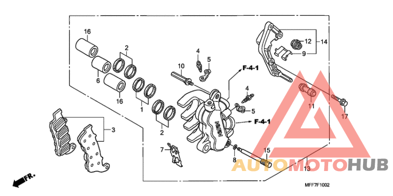 L. front brake caliper