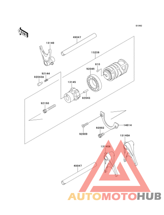 Gear change drum & forks