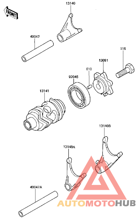 Gear change drum & forks