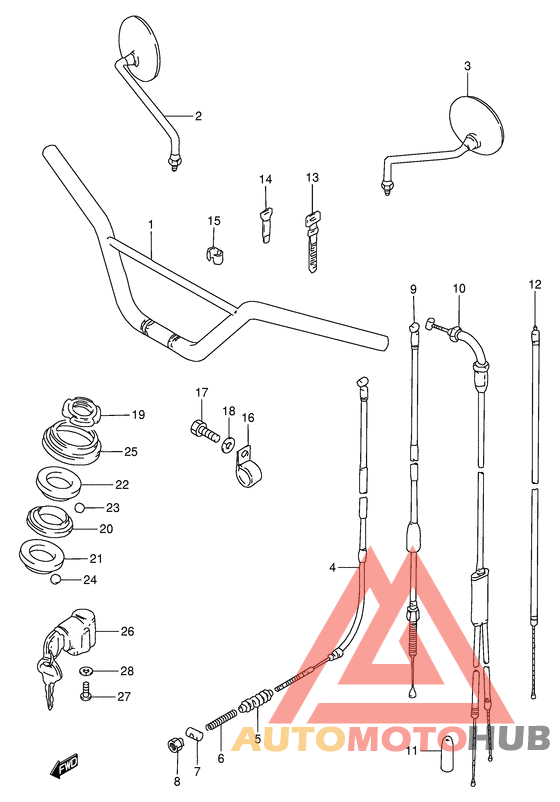 Handle bar - control cable