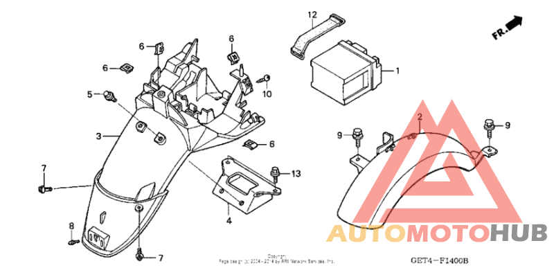 Rear fender + battery