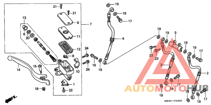 Fr. brake master cylinder