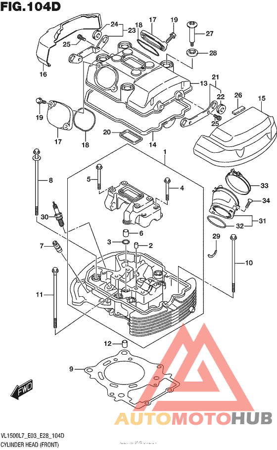 Cylinder Head (Front) (Vl1500Btl7 E28)