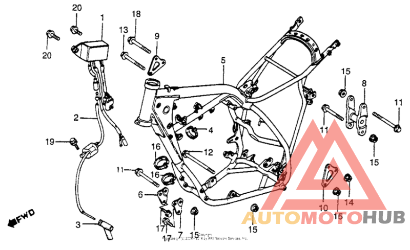 Frame + ignition coil + c.d.i. unit 82
