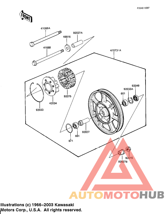 Rear wheel/hub