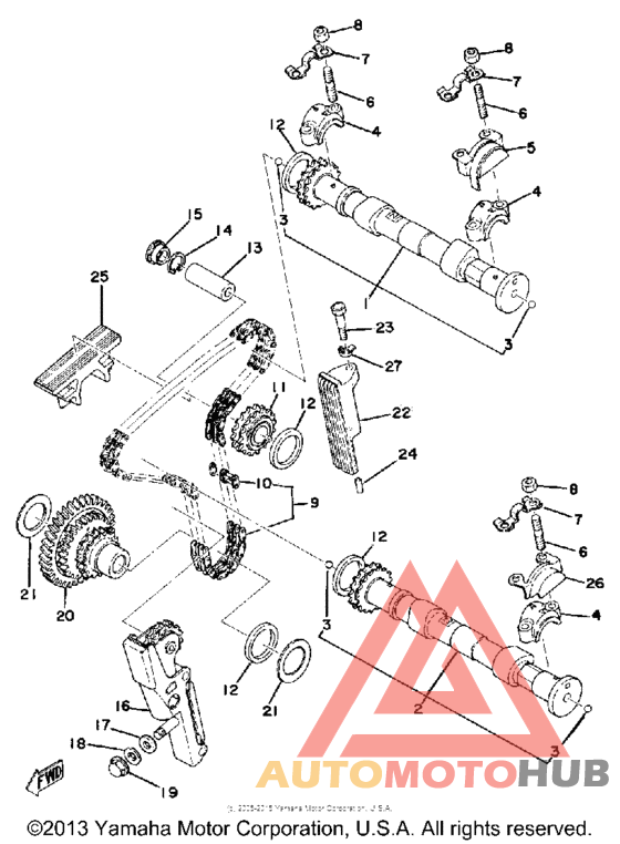 Camshaft - chain tensioner