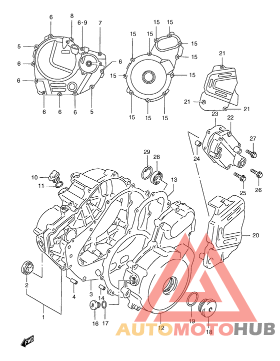 Crankcase cover ass`y  (v