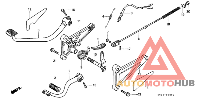 Change pedal/brake pedal