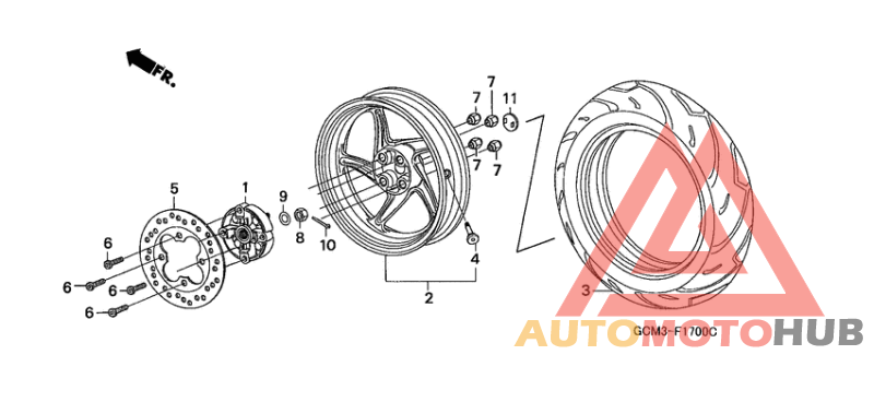 Rear wheel complete assy