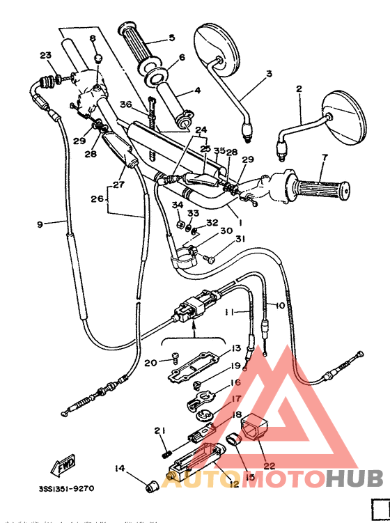 Steering handle. cable