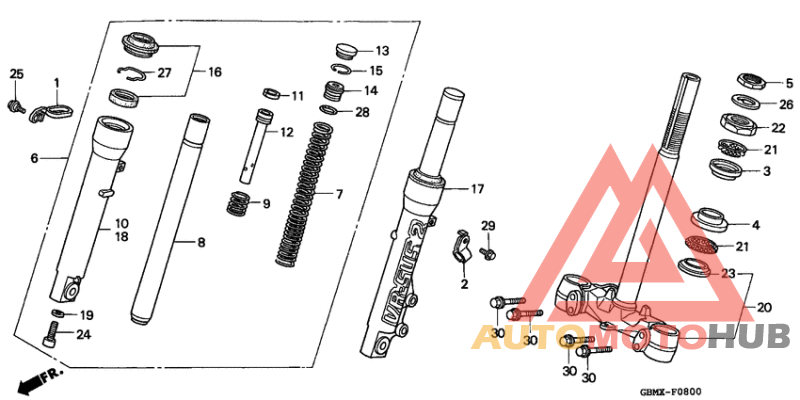 Front fork/steering stem