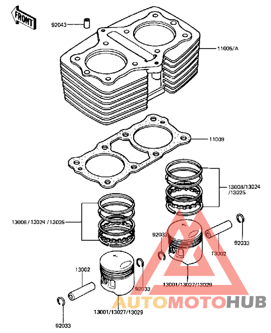 Cylinder/pistons