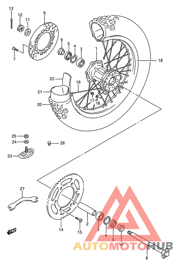 Rear wheel complete assy