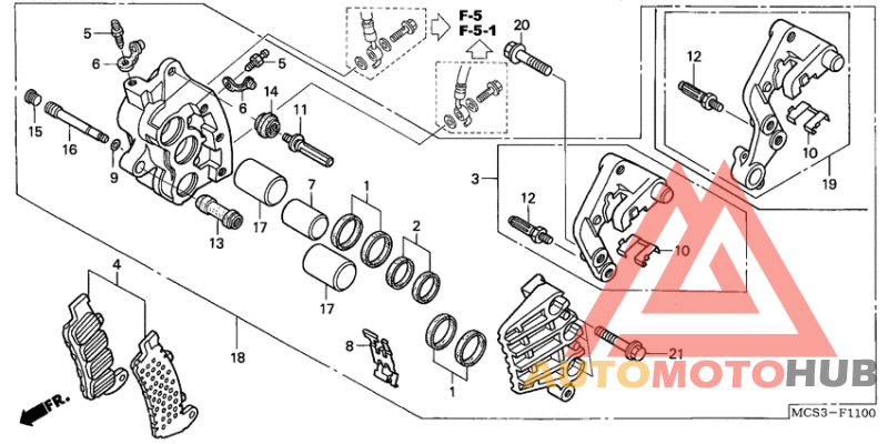 R. front brake caliper