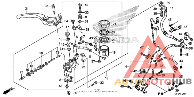 Front brake master cylinder (cbr600ra)