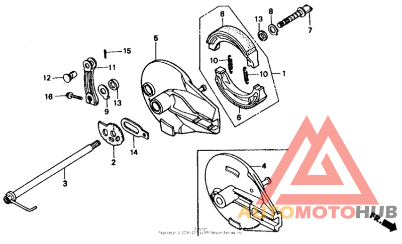 Rear brake panel 85-90