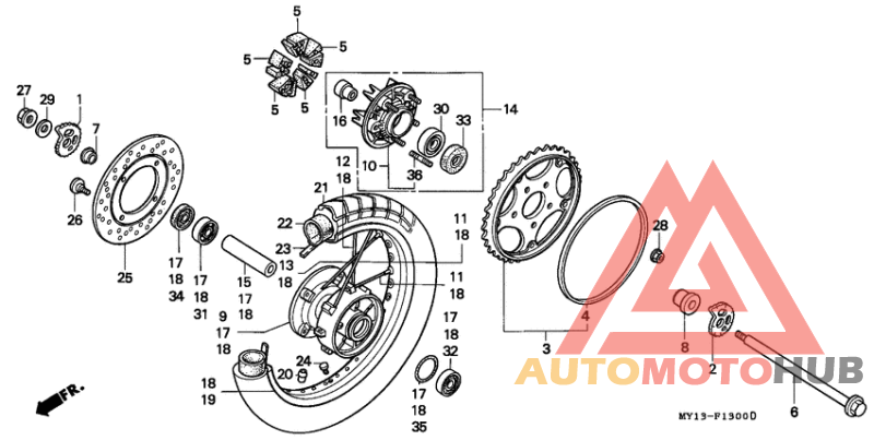 Rear wheel complete assy