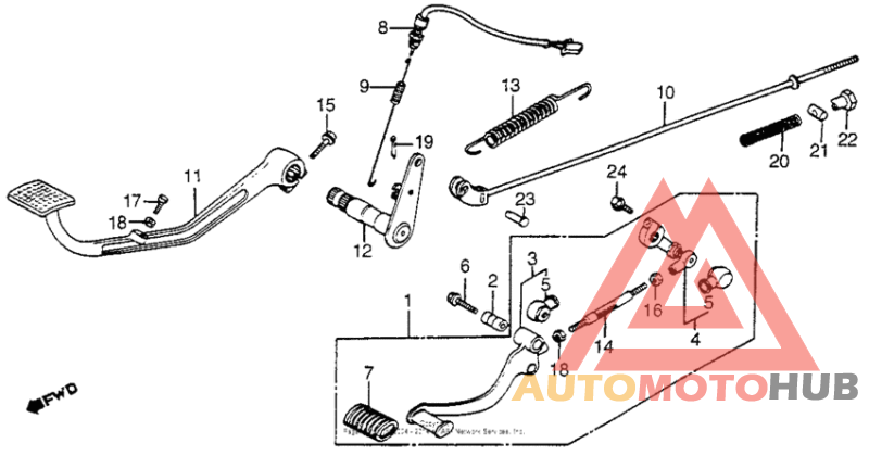 Brake pedal + gearshift pedal