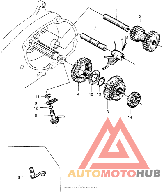 Sub-transmission + shift fork