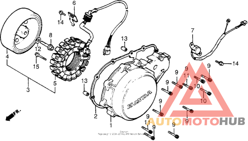 Left crankcase cover + alternator