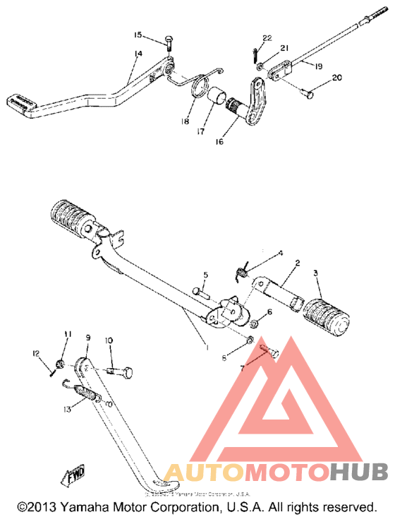 Stand,foot rest & rear brake pedal