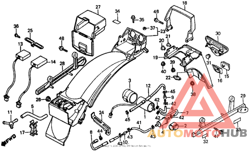 Rear fender + spark unit