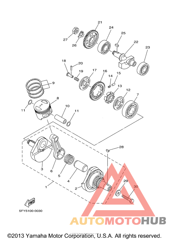 Коленчатый вал и Поршень