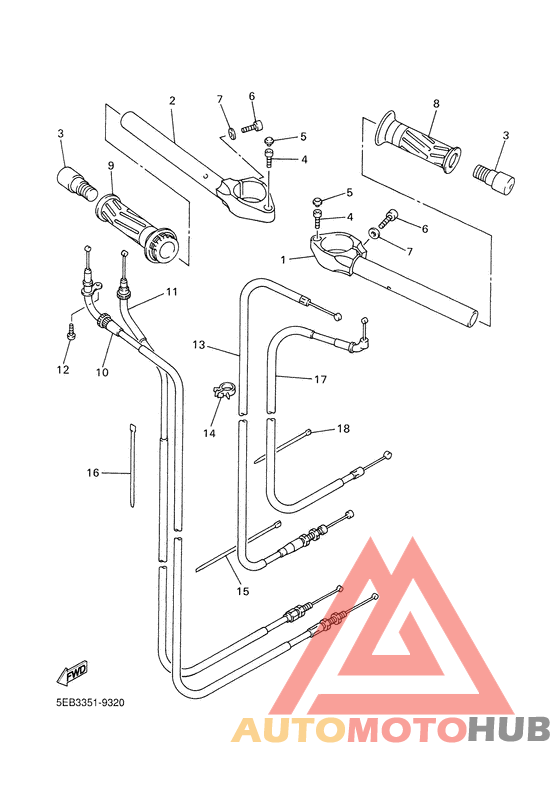 Steering handle. cable