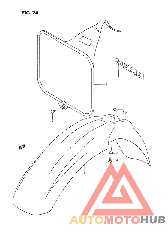 Front fender - front number plate