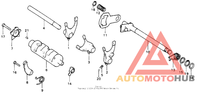 Shift drum + spindle