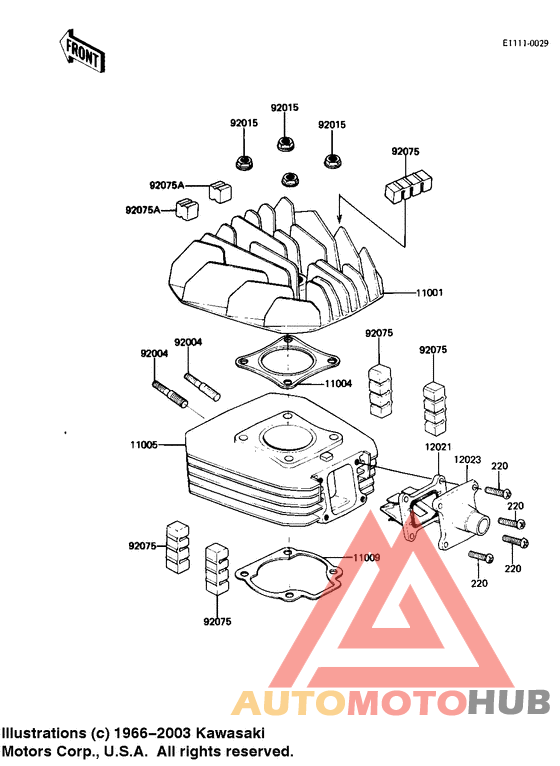Cylinder head/cylinder/reed valve