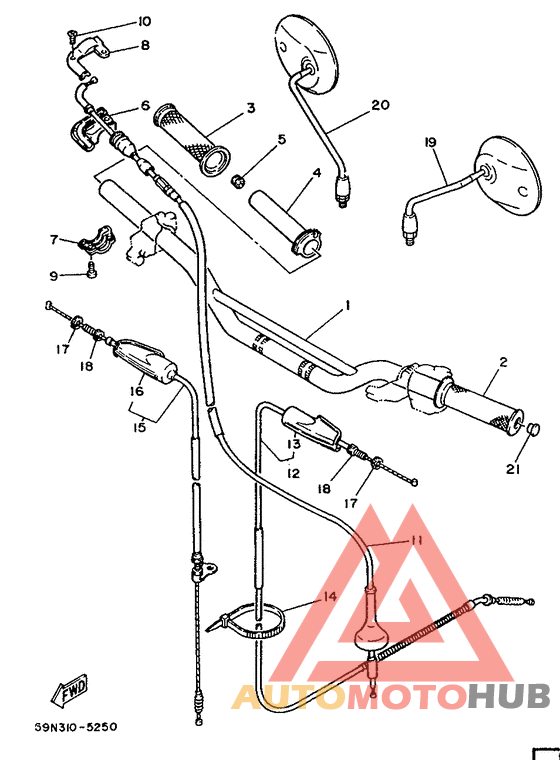 Steering handle. cable