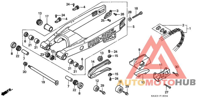 Rear fork/drive chain