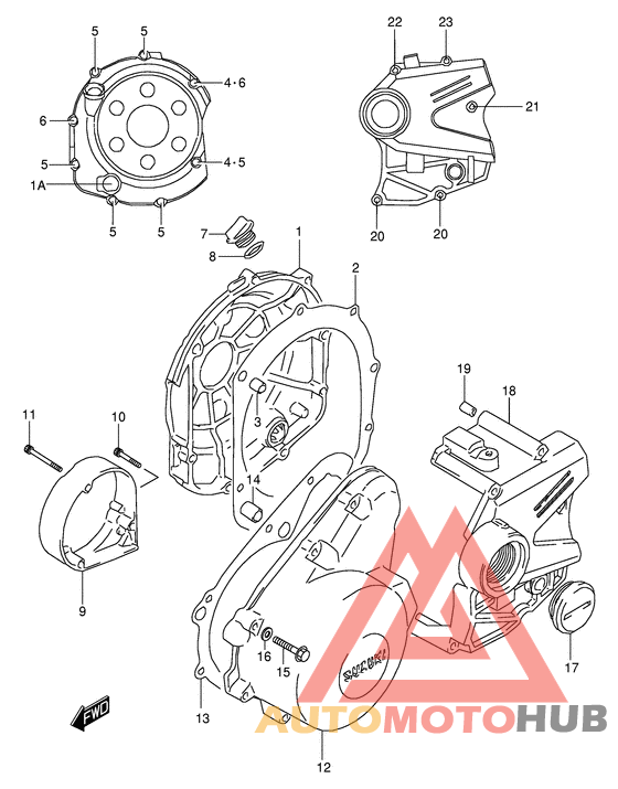 Crankcase cover ass`y  (v