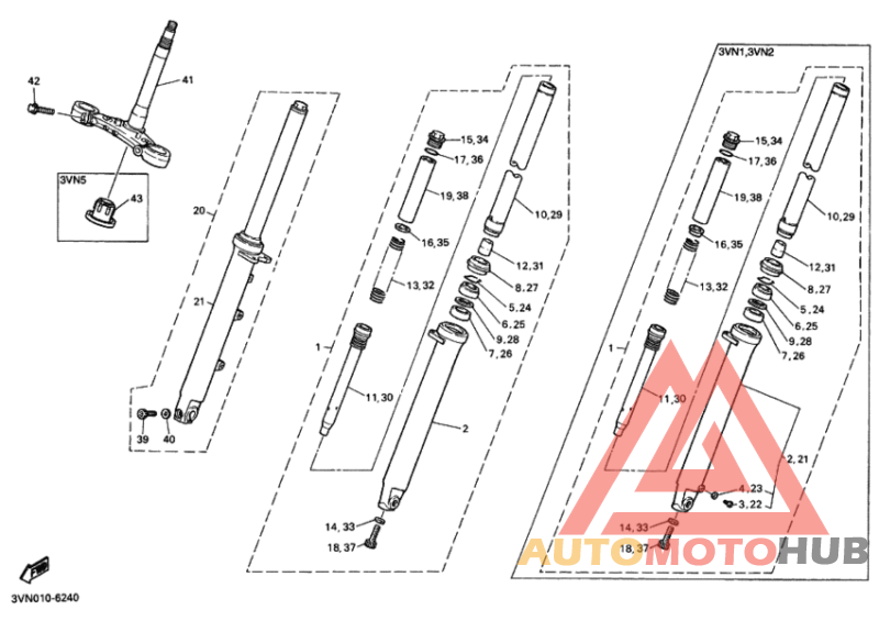 Front fork assy(ur silv