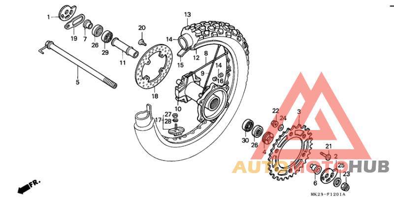 Rear wheel complete assy