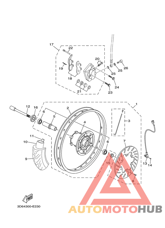 Front wheel & brake system