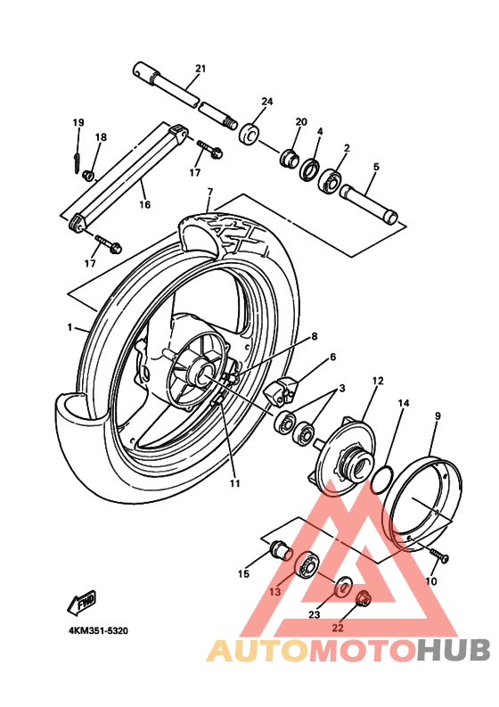 Rear wheel complete assy